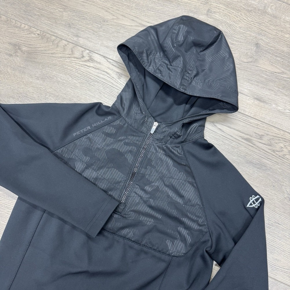 Peter Millar Hyperlight Weld Hybrid‎ Half Zip Hoodie Boy Sz XS Charlotte CC